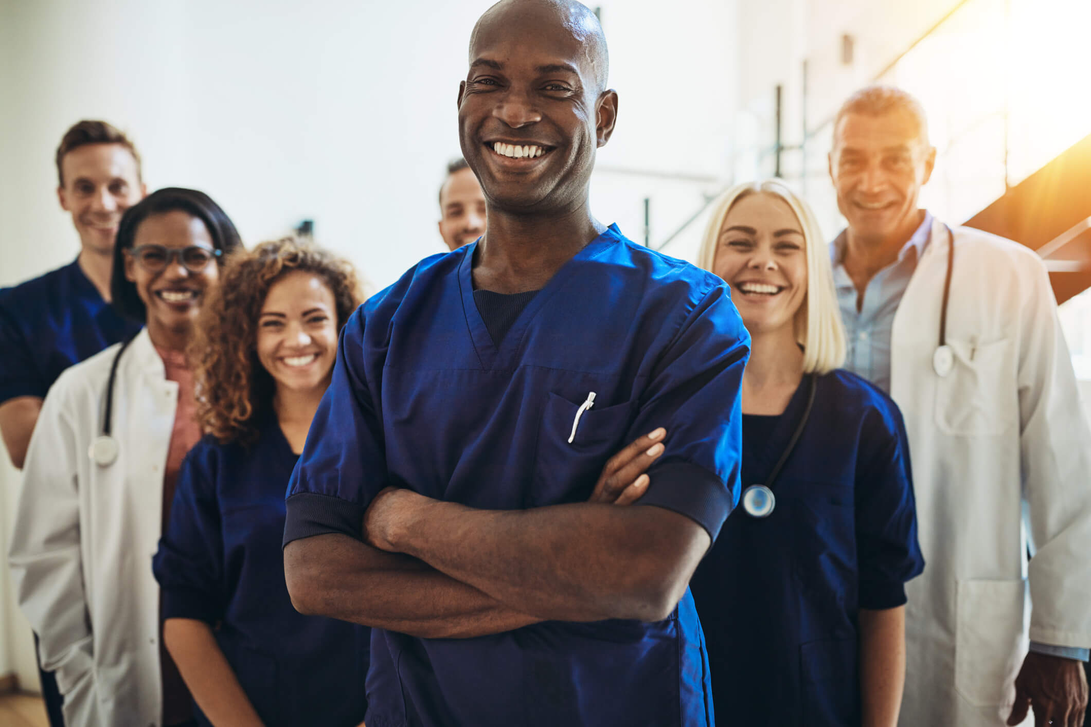 Healthcare Workforce Management - Diverse healthcare team smiling