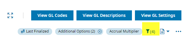 Filtering general ledger