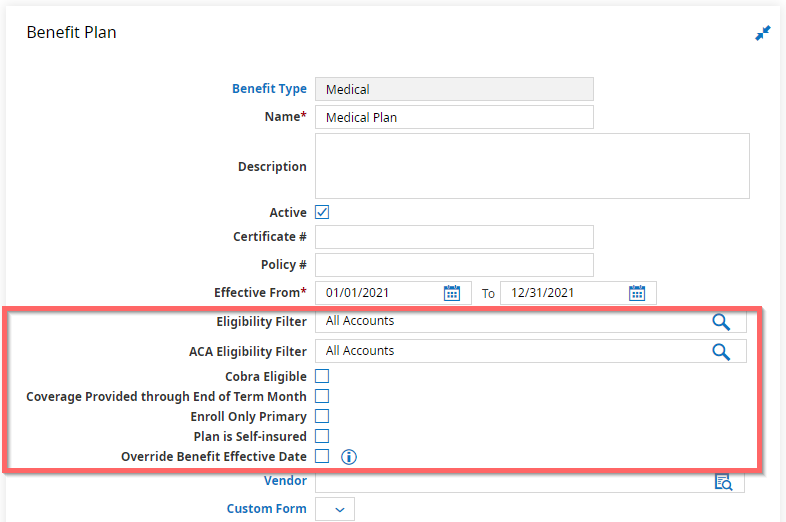 Benefit plan coverage customizer